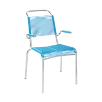 embru - chaise avec accoudoirs altorfer modèle 1141 - bleu clair/galvanisé à chaud/lxlxh 54x64x89cm/empilable