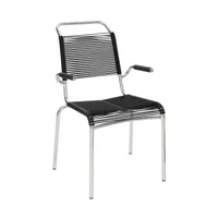 embru - chaise avec accoudoirs altorfer modèle 1141 - noir graphite/galvanisé à chaud/lxlxh 54x64x89cm/empilable