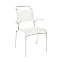 embru - chaise avec accoudoirs altorfer modèle 1141 - blanc signalisation/galvanisé à chaud/lxlxh 54x64x89cm/empilable