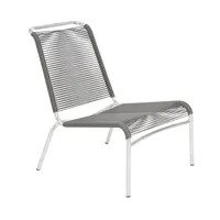 embru - chaise de jardin lounge altorfer modèle 1139 - gris cendré/galvanisé à chaud/lxlxh 58x81x80cm/empilable