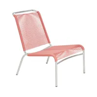 embru - chaise de jardin lounge altorfer modèle 1139 - rose foncé/galvanisé à chaud/lxlxh 58x81x80cm/empilable