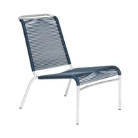 embru - chaise de jardin lounge altorfer modèle 1139 - gris bleu/galvanisé à chaud/lxlxh 58x81x80cm/empilable