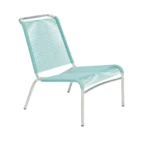 embru - chaise de jardin lounge altorfer modèle 1139 - vert clair/galvanisé à chaud/lxlxh 58x81x80cm/empilable