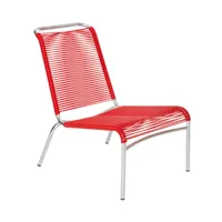embru - chaise de jardin lounge altorfer modèle 1139 - rouge signalisation/galvanisé à chaud/lxlxh 58x81x80cm/empilable
