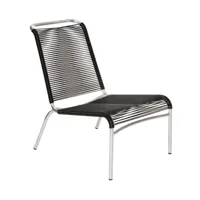 embru - chaise de jardin lounge altorfer modèle 1139 - noir graphite/galvanisé à chaud/lxlxh 58x81x80cm/empilable