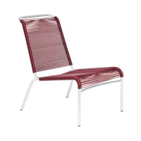 embru - chaise de jardin lounge altorfer modèle 1139 - vin rouge/galvanisé à chaud/lxlxh 58x81x80cm/empilable