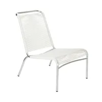 embru - chaise de jardin lounge altorfer modèle 1139 - blanc signalisation/galvanisé à chaud/lxlxh 58x81x80cm/empilable