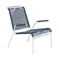 embru - chaise de jardin lounge avec accoudoirs altorfer modèle 1142 - gris bleu/galvanisé à chaud/lxlxh 66x81x80cm/empilable