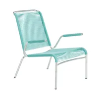 embru - chaise de jardin lounge avec accoudoirs altorfer modèle 1142 - vert clair/galvanisé à chaud/lxlxh 66x81x80cm/empilable