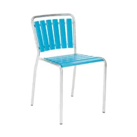 embru - chaise de jardin haefeli modèle 1020 - bleu azur/galvanisé à chaud, laqué/lxlxh 45x51x77cm/empilable