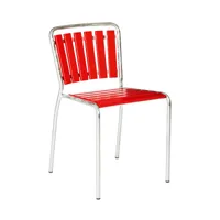 embru - chaise de jardin haefeli modèle 1020 - rouge feu/galvanisé à chaud, laqué/lxlxh 45x51x77cm/empilable