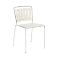 embru - chaise de jardin haefeli modèle 1020 - blanc perle/galvanisé à chaud, laqué/lxlxh 45x51x77cm/empilable