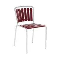 embru - chaise de jardin haefeli modèle 1020 - vin rouge/galvanisé à chaud, laqué/lxlxh 45x51x77cm/empilable