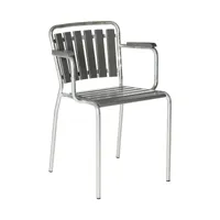 embru - chaise de jardin avec accoudoirs haefeli modèle 1021 - gris cendré/galvanisé à chaud, laqué//lxlxh 53x51x77cm/empilable