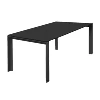 la palma - table de salle à manger fixe apta p134 - noir/hpl fenix/lxlxh 198x98x74cm/structure noire revêtement par poudre