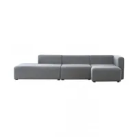 hay - canapé de 3 places mags 304x127,5x67cm - clair gris/étoffe hallingdal 130/pieds en pin teinté noir/lxhxp 304x67x127,5cm