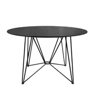 acapulco design - table à manger stratifié the ring table ø120cm - schwarz/plateau de table hpl/structure acier peint par poudrage/hxø 74x120cm