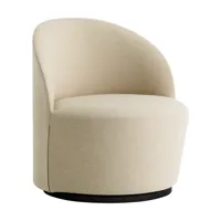audo - fauteuil lounge pivotant tearoom - beige/étoffe kvadrat hallingdal 65 0200/lxhxp 89x78x70cm/structure mdf laqué noir