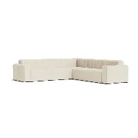 norr 11 - canapé d'angle modulable riff - blanc crème/barnum bouclé/lxhxp 277x70x92cm