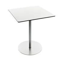 la palma - table de bistrot carrée brio h72cm - blanc/dessus de la table hpl/lxlxh 60x60x72cm/structure chromé mat
