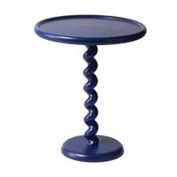 pols potten - table d'appoint twister - bleu profond/h 56cm x ø 46cm