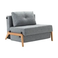 innovation - fauteuil cubed 90 chêne - clair gris/étoffe 565 twist granite/lxhxp 98x79x98cm/structure chêne laqué
