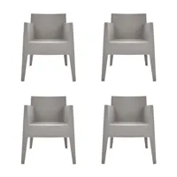 driade - toy - ensemble de 4 fauteuils de jardin - clair gris pantone warm grey 4u/mat/pxhxp 62x78x58cm