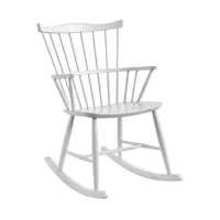 fdb møbler - fauteuil à bascule avec accoudoirs j52g - blanc ral 9010/peint, brillant/lxhxp 56,2x89,4x73cm/profondeur du siège 40cm