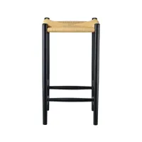 fdb møbler - tabouret de bar j164c h67cm - noir ral 9005, nature/peint, brillant/lxhxp 37,1x67,3x37,1cm/profondeur du siège 37,1cm