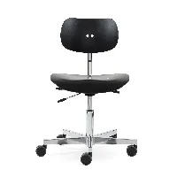 wilde + spieth - chaise pivotante s 197 r 20 support noir - noir/lxhxp 58x66x58cm/structure chrome