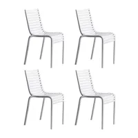 driade - set de 4 chaise de jardin pip-e - blanc b4/mat/pxhxp 44x83x52,5cm