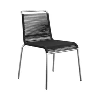 fdb møbler - chaise de jardin m20 teglgård - noir métallique/brossé/lxhxp 54x87x87cm