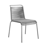 fdb møbler - chaise de jardin m20 teglgård - gris clair métallique chiné/brossé/lxhxp 54x87x87cm