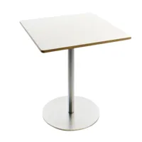 la palma - table de bistrot carrée brio h72cm - blanc/stratifié de table 0,9/lxlxh 60x60x72cm/structure chromé mat