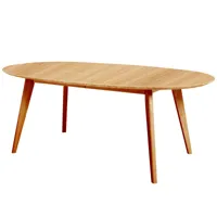 andersen furniture - table à manger extensible dk10 bois massif - chêne/huilé/lxpxh 190x110x72cm/structure chêne huilé