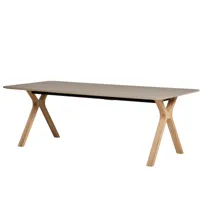 andersen furniture - table à manger extensible space bois massif 220x95cm - beige/stratifié castoro ottawa (fenix 0717)/lxpxh 220x95x74cm/structure ch