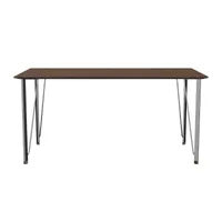 fritz hansen - bureau fh3605™ - noyer, chromé/plateau de table plaqué mdf/structure acier chromé/lxhxp 152x72x80cm