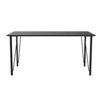 fritz hansen - bureau fh3605™ - frêne noir, noir/plateau de table plaqué mdf/structure en acier revêtu par poudre/lxhxp 152x72x80cm