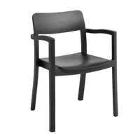 hay - chaise avec accoudoirs pastis - noir/frêne laqué à base d'eau/lxhxp 59,5x80x50cm/avec patins en plastique
