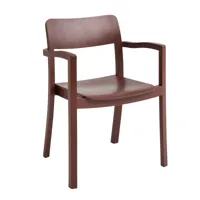 hay - chaise avec accoudoirs pastis - grange rouge/frêne laqué à base d'eau/lxhxp 59,5x80x50cm/avec patins en plastique
