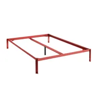 hay - cadre de lit connect 140x200cm - rouge marron/revêtu par poudre/lxlxh 209,4x149,4x30cm/sans matelas/sans sommier