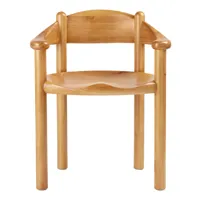 gubi - chaise avec accoudoirs daumiller dining - or/pin doré laqué/boulons et rondelles en acier/lxhxp 61,2x77,5x48,6cm/avec patins en feutre