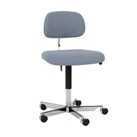 montana - chaise de bureau pivotante kevi 2534u - gris-bleu/textile rewool 658/réglable en hauteur 40-53cm/avec des rouleau souple/dossier en tissu re