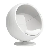 eero aarnio originals - fauteuil ball chair - blanc/étoffe ea2021 white 01/lxhxp 110x120x97cm/structure blanc avec finition gelcoat