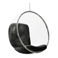 eero aarnio originals - fauteuil bubble chair - noir/cuir sorensen savanne black 30314/lxhxp 103x105x90cm