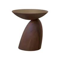 eero aarnio originals - table d'appoint wooden parabel h 47cm - noyer/teinté finition noyer/hxø 47x43cm