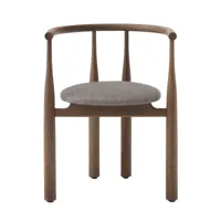 new works - chaise avec accoudoirs bukowski - gris, noyer/étoffe osborne & little carnavon cacao stone/structure noyer/lxhxp 57x71,8x46cm