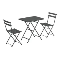 emu - set de table de jardin + 2 chaises de jardin arc en ciel - gris fer antique/revêtu par poudre/table: lxpxh 70x50x74cm/chaise: lxhxp 42.5x81x43cm