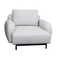 cane-line - fauteuil aura - gris clair/étoffe cane line ambience (41% acrylique, 38% polyester, 21% coton)/structure en métal noir/lxhxp 92x68x92cm