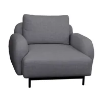 cane-line - fauteuil aura - gris foncé/étoffe cane line ambience (41% acrylique, 38% polyester, 21% coton)/structure en métal noir/lxhxp 92x68x92cm